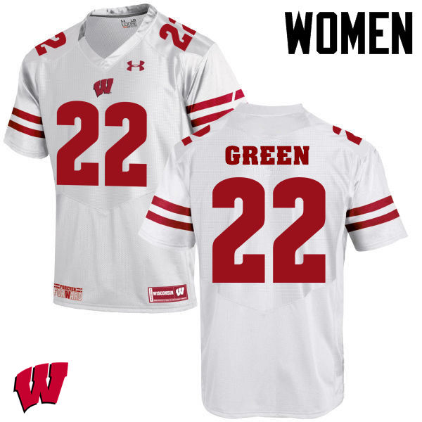 Wisconsin Badgers Women's #22 Cade Green NCAA Under Armour Authentic White College Stitched Football Jersey OK40C30SP